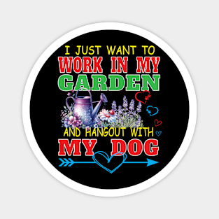 Gardening Dog Lover Gardener Garden Pet Plants Magnet